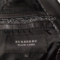 BURBERRY BLACK LABEL レザー 羊革 LL テーラードジャケット 黒 メンズ バーバリーブラックレーベル【中古】4-1005T∞