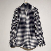 BEAMS PLUS B.D. Gingham Check Shaggy コットンフランネルシャツ ギンガムチェック ボタンダウン 長袖シャツ ネイビー ホワイト メンズ ビームスプラス【中古】4-1215T∞