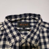 BEAMS PLUS B.D. Gingham Check Shaggy コットンフランネルシャツ ギンガムチェック ボタンダウン 長袖シャツ ネイビー ホワイト メンズ ビームスプラス【中古】4-1215T∞