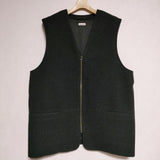 Steven Alan Vest 定価22000円 ウール ジップアップ 8125-186-0735 ベスト 22AW チャコールグレー メンズ スティーブンアラン【中古】4-1208T∞