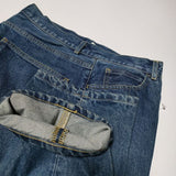 Steven Alan 13.5oz DENIM 5P BAGGY TAPERED PANTS ダメージ加工 ジーンズ デニムパンツ ブルー メンズ スティーブンアラン【中古】5-0115G∞