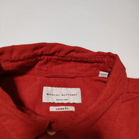 MANUAL ALPHABET CORDUROY LOOSE FIT R/C SHT 定価12100円 コーデュロイ 長袖シャツ レッド メンズ マニュアルアルファベット【中古】4-1215T∞