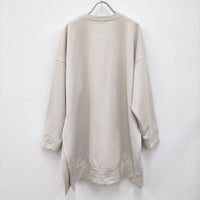 H BEAUTY&YOUTH BIG SWEAT PULLOVER 定価16500円 ラウンドネック スウェット ベージュ レディース エイチビューティアンドユース【中古】3-0423M◎