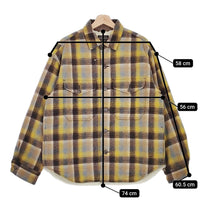 PENDLETON 9575-8202 サイズL 裏ボアシャツ ジャケット チェック ブルゾン ブラウン イエロー メンズ ペンドルトン【中古】4-1105T♪