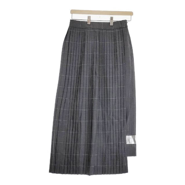 Graphpaper 新品 Wide Stripe Wool Pleated Skirt GL201-40009 00 定価74800円 ロングスカート グレー グラフペーパー【中古】4-1003T♪