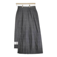 Graphpaper 新品 Wide Stripe Wool Pleated Skirt GL201-40009 00 定価74800円 ロングスカート グレー グラフペーパー【中古】4-1003T♪