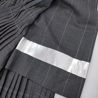 Graphpaper 新品 Wide Stripe Wool Pleated Skirt GL201-40009 00 定価74800円 ロングスカート グレー グラフペーパー【中古】4-1003T♪