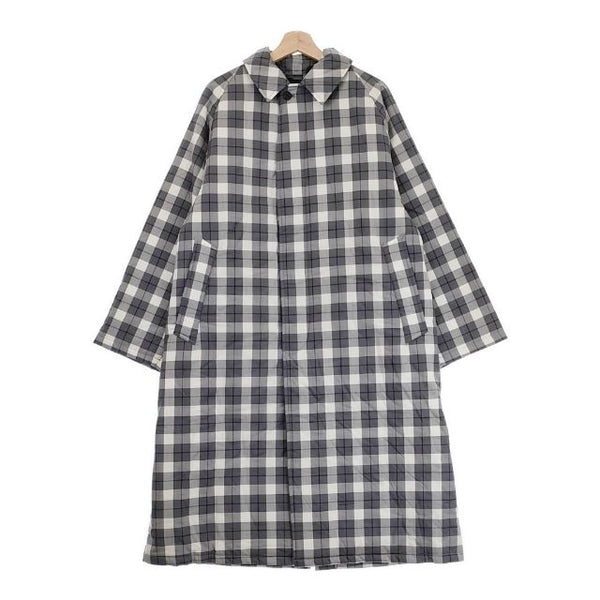 Graphpaper 新品 Fine Wool Check Padding Bal Collar Coat 定価105600円 ステンカラーコート グレー ホワイト グラフペーパー【中古】4-0923T♪