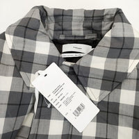 Graphpaper 新品 Fine Wool Check Padding Bal Collar Coat 定価105600円 ステンカラーコート グレー ホワイト グラフペーパー【中古】4-0923T♪