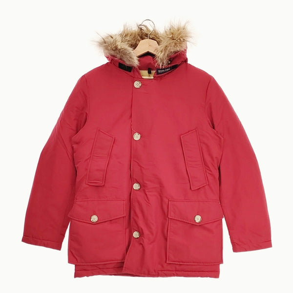 WOOLRICH ARCTIC PARKA アークティック 1702061 コヨーテファー ダウンジャケット レッド メンズ ウールリッチ【中古】4-1029A♪