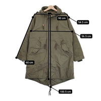 HOUSTON PARKA SHELL M-1951 6043-87-1 サイズXXS ボアライナー付 モッズコート カーキ メンズ ヒューストン【中古】4-1011T♪