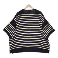 is-ness SHORT SLEEVE BASQUE SHIRT  定価18700円 1003SC03-2 半袖 セーター ニット ブラック ホワイト メンズ イズネス【中古】5-0312S∞