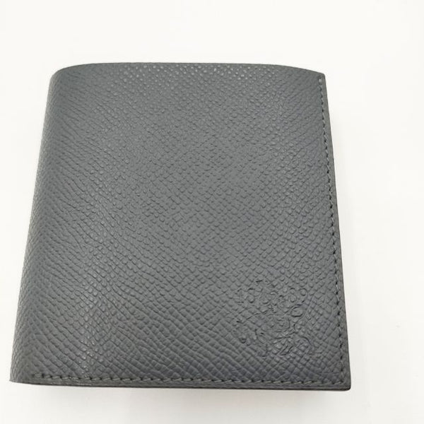 SEEGER ゼーガー 新品 レザー コンパクトウォレット Athena 牛革 トカゲ革 二つ折り財布 ネイビー メンズ【中古】5-0510∞