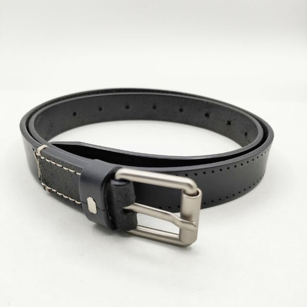 LEMAIRE REVERSED THIN BELT 2.5CM レザー 革 ベルト ブラック メンズ ルメール【中古】5-0510G∞