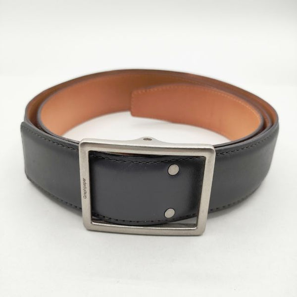 Graphpaper レザー Holeless Leather Classic Belt  革 PAT 4519702 ベルト チャコールグレー メンズ グラフペーパー【中古】5-0510G∞