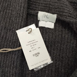 HERILL 新品 Rib Stitch Shawl Cardigan 22-080-HL-8320-3 定価143000円 カシミヤカーディガン チャコールグレー ヘリル【中古】4-0924T♪#