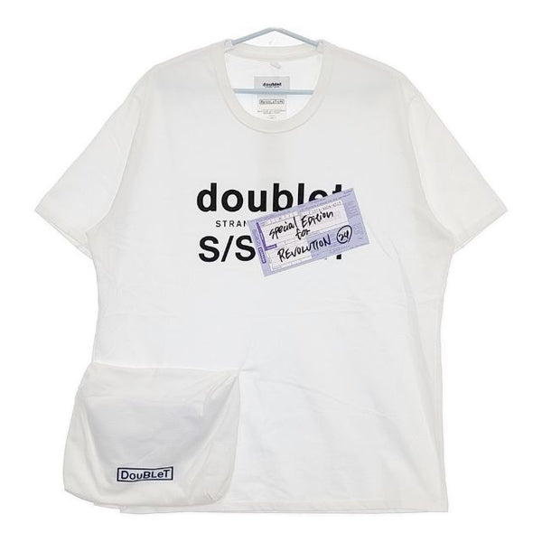 doublet Revolution別注 40TH ANNIVERSARY PACKABLE T-SHIRT 半袖Ｔシャツ カットソー ホワイト メンズ ダブレット【中古】5-0623S∞