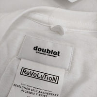 doublet Revolution別注 40TH ANNIVERSARY PACKABLE T-SHIRT 半袖Ｔシャツ カットソー ホワイト メンズ ダブレット【中古】5-0623S∞