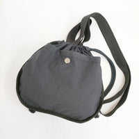 MHL. 新品 RECYCLE NYLON TAFFETA DRAWSTRING BAG S 595-4193511 ショルダーバッグ チャコールグレー メンズ エムエイチエル【中古】5-0710G∞
