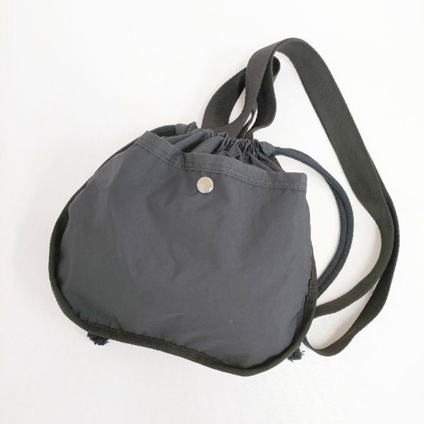 MHL. 新品 RECYCLE NYLON TAFFETA DRAWSTRING BAG S 595-4193511 ショルダーバッグ チャコールグレー メンズ エムエイチエル【中古】5-0710G∞