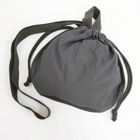 MHL. 新品 RECYCLE NYLON TAFFETA DRAWSTRING BAG S 595-4193511 ショルダーバッグ チャコールグレー メンズ エムエイチエル【中古】5-0710G∞