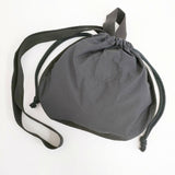 MHL. 新品 RECYCLE NYLON TAFFETA DRAWSTRING BAG S 595-4193511 ショルダーバッグ チャコールグレー メンズ エムエイチエル【中古】5-0710G∞