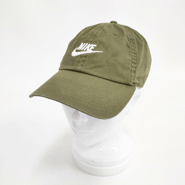 NIKE 刺繍ロゴ 1サイズ コットン 帽子 キャップ カーキ メンズ ナイキ【中古】5-0901G◎