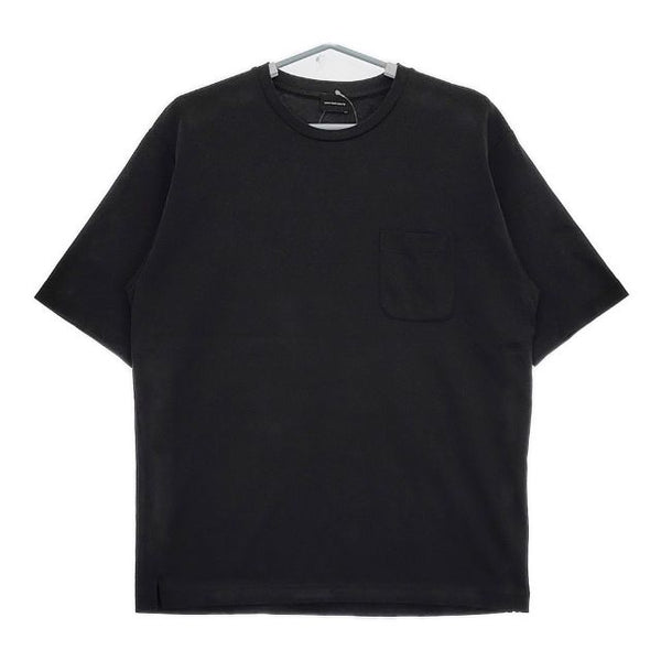 green label relaxing UNITED ARROWS ポンチ クルーネック 半袖Ｔシャツ カットソー ブラック メンズ グリーンレーベルリラクシング【中古】5-0623S∞