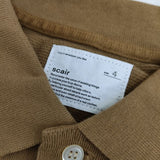 scair ヘビーモスステッチミリタリーポロシャツ 半袖 ポロシャツ ブラウン メンズ スケアー【中古】5-0623S∞