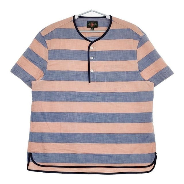 BEAMS PLUS/J.CREW SHORT SLEEVE SHIRT 定価13200円 半袖シャツ 24SS ブルー ピンク メンズ ビームスプラス/ジェイクルー【中古】5-0623S∞