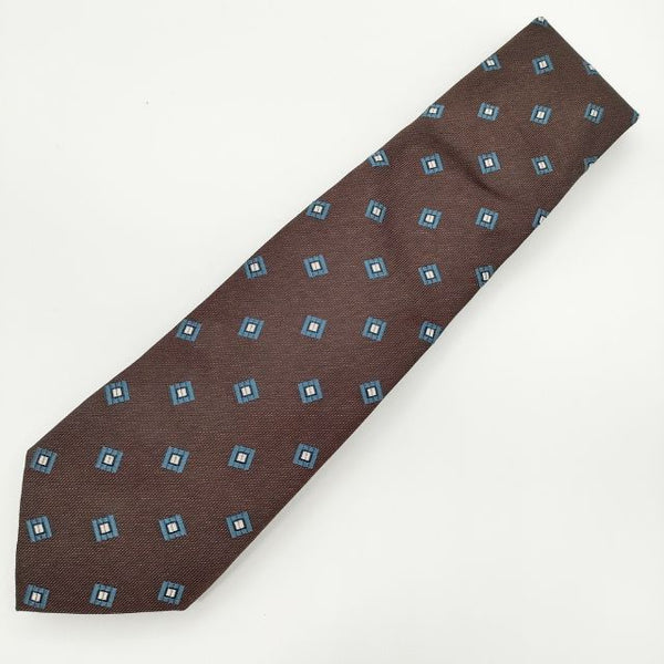 UNITED ARROWS シルク 日本製 総柄 ネクタイ ブラウン メンズ ユナイテッドアローズ【中古】5-0510G∞