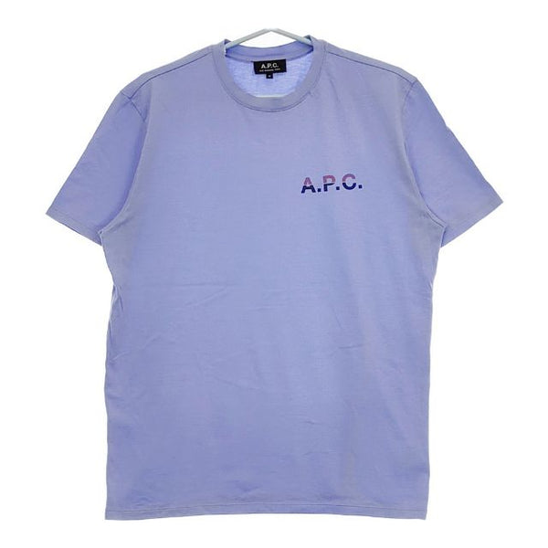 A.P.C. ロゴプリント コットン M 半袖Ｔシャツ カットソー ライトブルー メンズ アーペーセー【中古】5-0501S∞