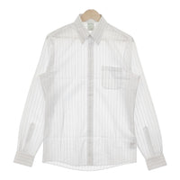 Brooks Brothers MILANO FIT ボタンダウンシャツ ストライプ コットン 長袖シャツ ホワイト メンズ ブルックスブラザーズ【中古】4-1204M△