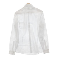 Brooks Brothers MILANO FIT ボタンダウンシャツ ストライプ コットン 長袖シャツ ホワイト メンズ ブルックスブラザーズ【中古】4-1204M△