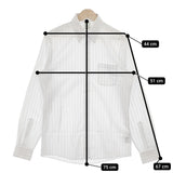 Brooks Brothers MILANO FIT ボタンダウンシャツ ストライプ コットン 長袖シャツ ホワイト メンズ ブルックスブラザーズ【中古】4-1204M△