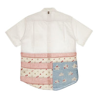VISVIM LUNGTA STARS OXFORD B.D. SHIRT 切替 星条旗 半袖シャツ ホワイト メンズ ビズビム/ヴィズヴィム【中古】5-0501S∞
