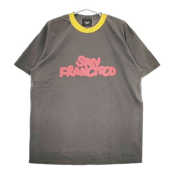 today edition 新品 Printed Ringer SAN FRANCISCO SS Tee 定価8800円 半袖Ｔシャツ カットソー グレー メンズ トゥデイエディション【中古】5-0501S∞