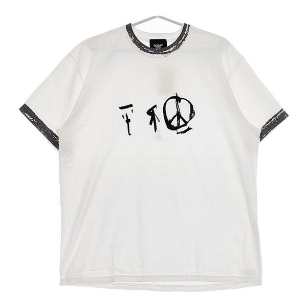 today edition 新品 Peace Mark #02 SS Tee 定価7700円 半袖Ｔシャツ カットソー ホワイト グレー メンズ トゥデイエディション【中古】5-0501S∞