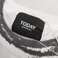 today edition 新品 Peace Mark #02 SS Tee 定価7700円 半袖Ｔシャツ カットソー ホワイト グレー メンズ トゥデイエディション【中古】5-0501S∞