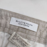 BEAUTY&YOUTH UNITED ARROWS リネン １Ｐ ルーズパンツ 定価14300円 1214-139-7402 パンツ ベージュ メンズ ビューティアンドユース【中古】5-0317M∞
