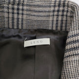 LENO STAND FALL COLLAR COAT グレンチェック ウール 定価82500円 サイズ1 ステンカラーコート ベージュ ブラック メンズ リノ【中古】4-1107T◆