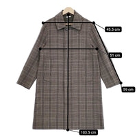 LENO STAND FALL COLLAR COAT グレンチェック ウール 定価82500円 サイズ1 ステンカラーコート ベージュ ブラック メンズ リノ【中古】4-1107T◆