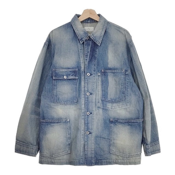 HERILL 新品 Nep denim Coverall jacket 23-011-HL-8030-1 定価55000円 デニムジャケット カバーオール Lブルー メンズ ヘリル【中古】4-1006M♪