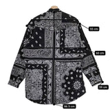 Children of the discordance 新品 BANDANA PATCHWORK SHIRT 古着 リメイク シャツ ブラック チルドレンオブザディスコーダンス【中古】4-1006M♪