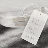 YOKE 新品 SPRAY PRINTED BORDER T-SHIRT YK24SS0667CS サイズ4 定価24200円 半袖Tシャツ 24SS ホワイト グレー メンズ ヨーク【中古】4-0929S♪