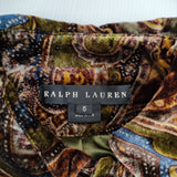 RALPH LAUREN JKRBGA1533 サイズ6 ベロア ペイズリー ジャケット ブラウン レディース ラルフローレン【中古】4-1018T♪