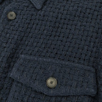 AURALEE 新品 HOMESPUN SUMMER TWEED MESH SHIRT A24SS01HM 5 定価154000円 長袖シャツ 24SS ネイビー メンズ オーラリー【中古】4-1011T♪