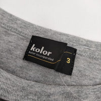 kolor 30s天竺Tシャツ TONDABAYASHI RAN プリント 定価17600円 半袖Ｔシャツ カットソー 23SS グレー メンズ カラー【中古】5-0623S∞