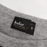 kolor 30s天竺Tシャツ TONDABAYASHI RAN プリント 定価17600円 半袖Ｔシャツ カットソー 23SS グレー メンズ カラー【中古】5-0623S∞