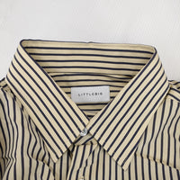 LITTLEBIG 新品 Stripe Dress SH LB211-SH06 サイズ46 定価31900円 ストライプ 長袖シャツ イエロー メンズ リトルビッグ【中古】4-1201M♪